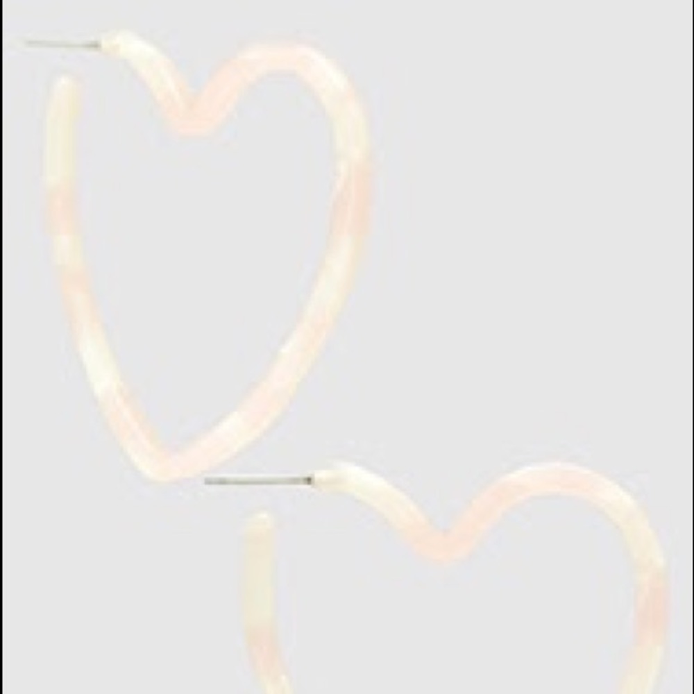 Acetate Pink Open Heart Hoop Tortoise Earrings